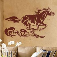 Running Horse with Tribal Swirls - Wall Decals
