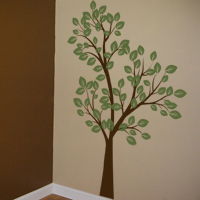 Tall Tree Waving in the Wind - Two Color - Wall Decals