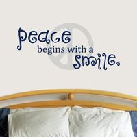 Peace begins with a Smile - Quote - Wall Decal