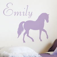 Pretty Horse - Personalized Monogram - Wall Decals