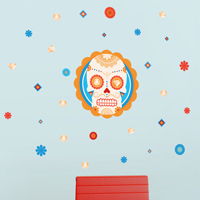 Mini Sugar Skull and Diamonds - Printed Wall Decals