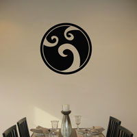 Circle of Three Swirling Waves - Wall Decals