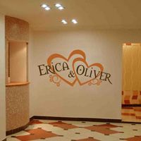 Personalized Wedding Monograms - Hearts & Names - Wedding Decals