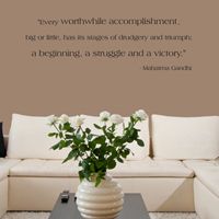 Ghandi - Every Worthwhile Accomplishment - Quote - Wall Decals