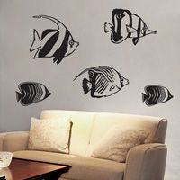 Swimming Fish - Set of Five Angel Fish - Wall Decals