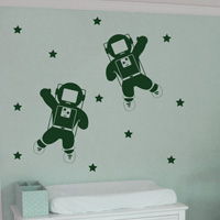 Astronauts in Space - Set of Two - Wall Decals