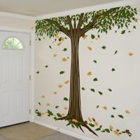 Giant Shade Tree with Falling Leaves - Wall Decals