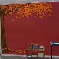 Shady Corner Tree with Leaves Falling - Wall Decals