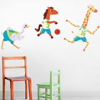 Fun & Playful Basketball Animals - Printed Wall Decals