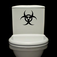 Biohazard - Set of 2 - Toilet - Bathroom - Wall Decals