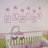 Bowtie Monogram - Personalized Name - Wall Decals