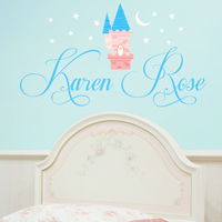 Castle with a Tower - Personalized Monogram - Printed Wall Decals