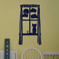 Cat on a windowsill - Furniture - Wall Decals