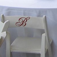 Wedding Reception Chair Monograms - Set of 8 - Wedding Decals