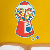 Giant Colorful Bubblegum Machine - Printed Wall Decals