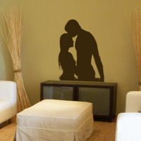 Two People in the Water - Silhouette - Wall Decals