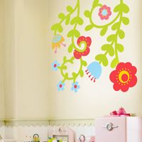 Colorful Vines & Flowers - Printed Wall Decals