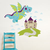 Dragon Adventures - Roaring Blue - Printed Wall Decals