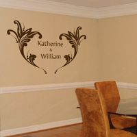 Personalized Wedding Monogram with Flourishes - Wall Decals