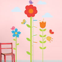 Tall Flower Garden Growth Chart - Printed Wall Decals