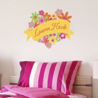 Flower Power - Personalized Monogram - Printed Wall Decals
