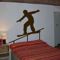 Snowboarder on the Rail - Wall Decals