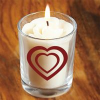 Wedding Decals - Votive Candle Hearts - Set of 64 - Heart Decals