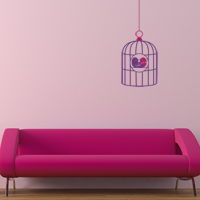 Love Birds in a Birdcage - Wall Decals