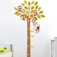 Banana Loving Monkeys in a Tree Growth Chart - Printed Wall Decals