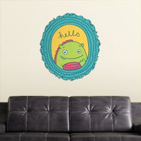 Monster Says Hello - Frame - Printed Wall Decals