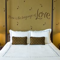 Music is the language of Love - Music Notes - Quote - Wall Decal