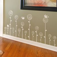 Swirling Poppies Set of 15 - Wall Decals
