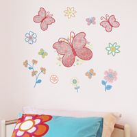 Pretty Butterfly Garden - Set of 50 - Printed Wall Decals