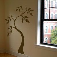 Pretty Tree with Swirling Leaves - Wall Decals