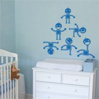 Fun Robots - Set of 6 - Wall Decals