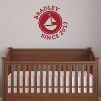 Nautical Sailboat Monogram - Personalized Monogram - Wall Decals