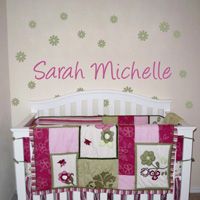 Cute Names and Daisies - Personalized Monograms - Wall Decals