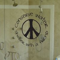 Conserve Water Shower with a Friend - Wall Decals - Shower Decals
