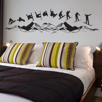 Snowboarding Over the Mountains - Vinyl Wall Decals