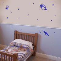 Spaceships - Aliens - Stars - Moons - Planets - Wall Decals