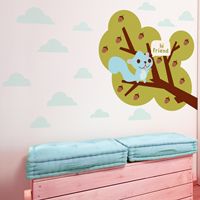 Squirrel Pal on a Branch - Hi Friend - Printed Wall Decals