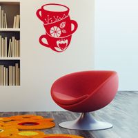 Modern Stacked Coffeee Cups - Wall Decals