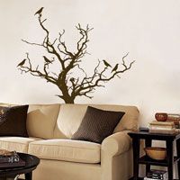 Stark Tree with Birds Decal - Wall Decal