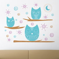 Starry Night Owls - Set of 3 - Wall Decals