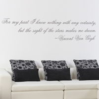 The Stars Make Me Dream - Van Gogh - Quote - Wall Decals