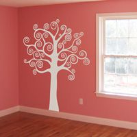 Tree with Swirling and Spiraling Branches - Wall Decals