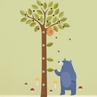 Tall Acorn Tree Growth Chart - Printed Wall Decals