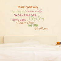 Think Positively - Exercise & Motivation - Quote - Wall Decals