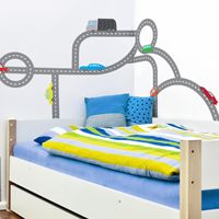 Streets Bustling with Colorful Cars - Printed Wall Decals