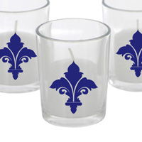 Fleur de Lis - Wedding Votive Decals - Set of 64 - Votive Stickers